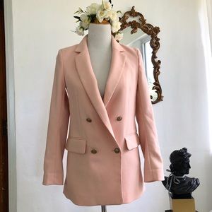 H&M Light Pink Double Breasted Four Button Blazer